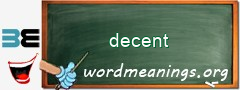 WordMeaning blackboard for decent
